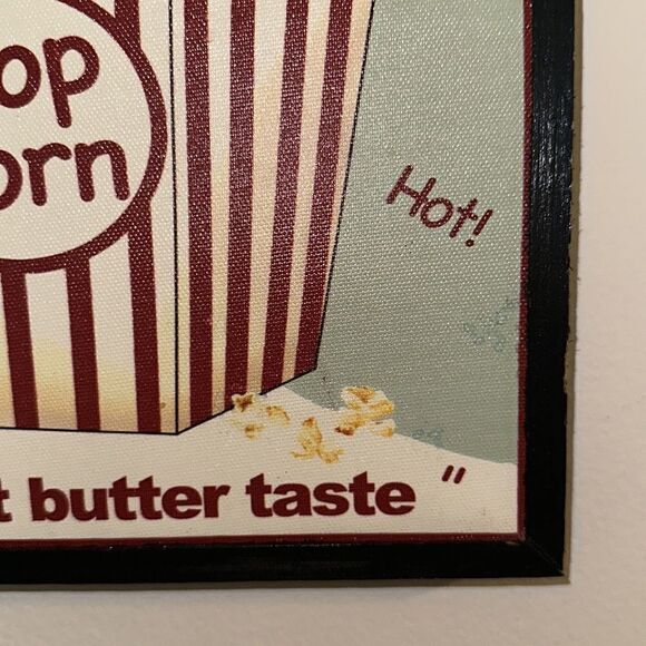 Vintage Popcorn “ Great butter taste” Fresh Hot Canvas Art - Picture 6 of 10